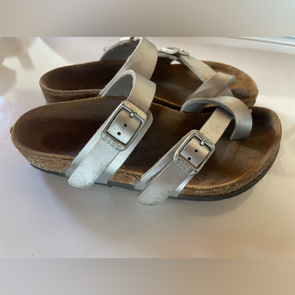 Birkenstock Metallic Silver Sandals